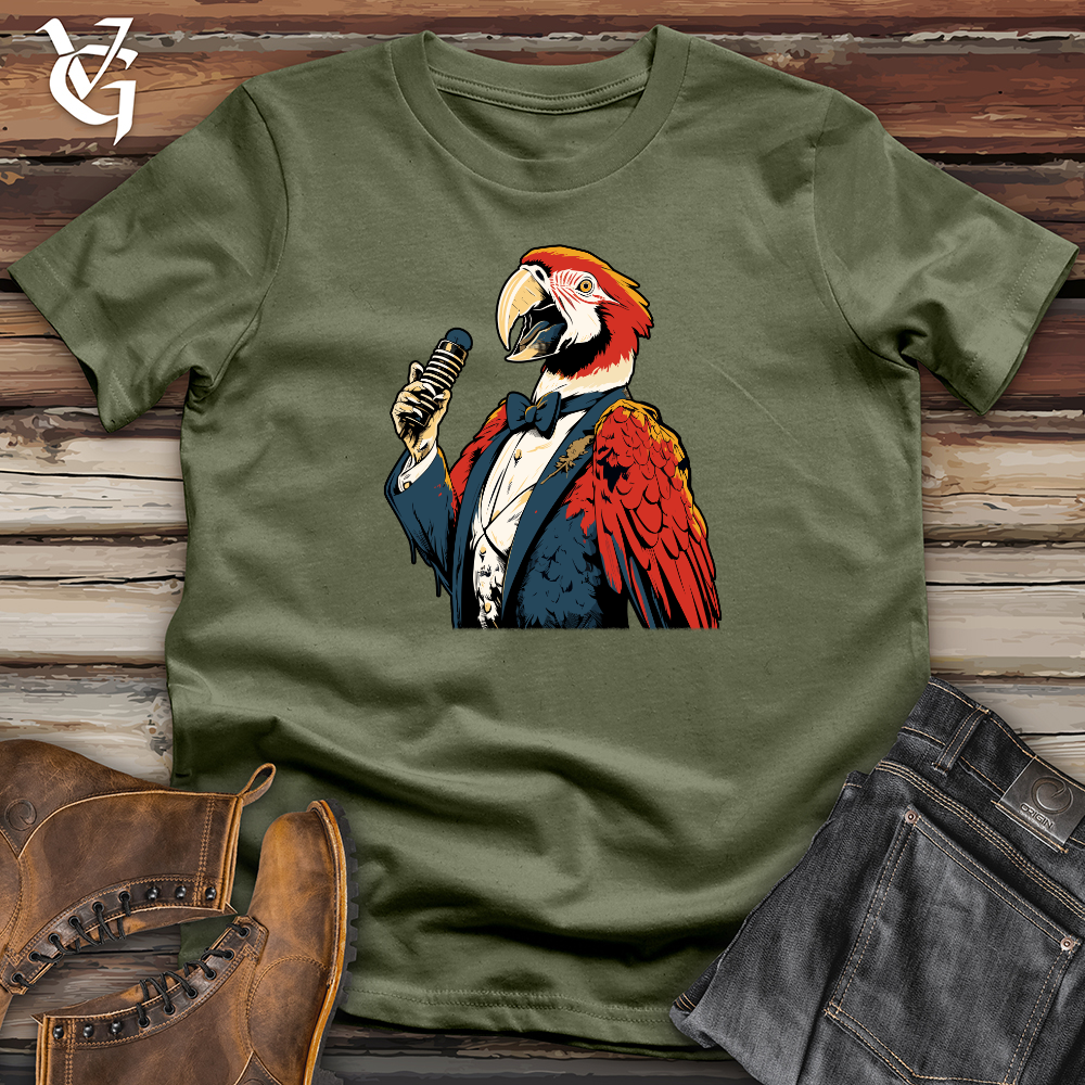 Viking Goods Parrot Crooner Spotlight Softstyle Tee Military Green / L