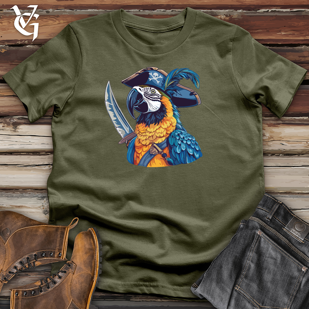 Viking Goods Parrot Pirate Captain Cotton Tee Military Green / L