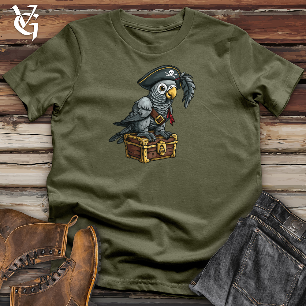 Viking Goods Parrot Pirate Loot Cotton Tee Military Green / L