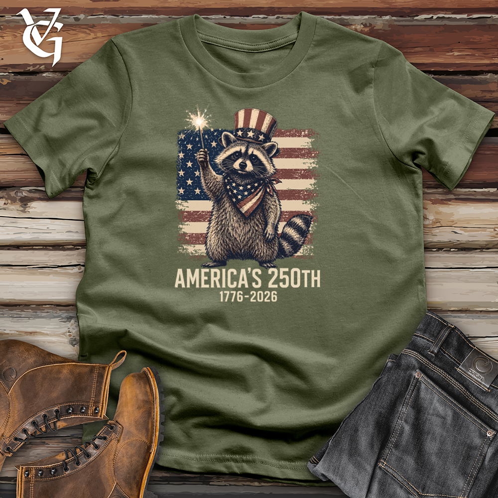 Viking Goods Patriotic Raccoon Softstyle Tee Military Green / L