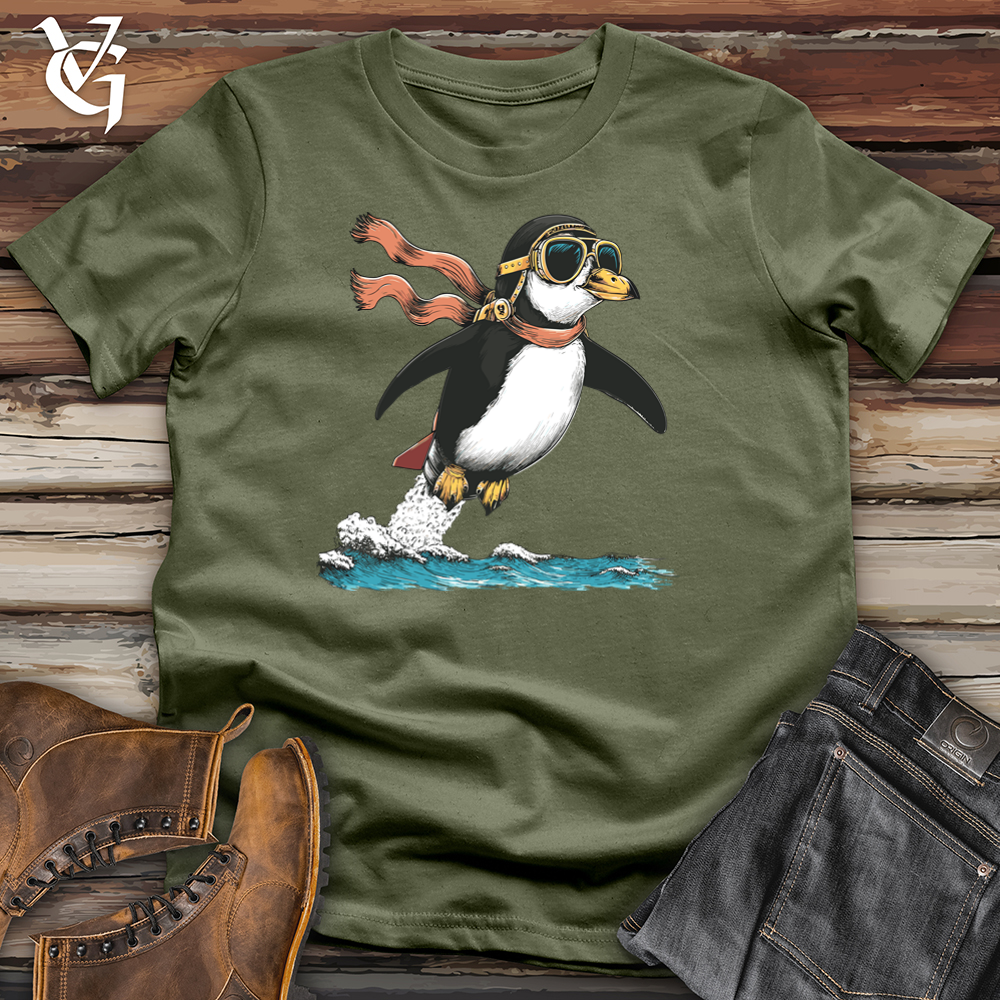Viking Goods Penguin Blast Off Softstyle Tee Military Green / L