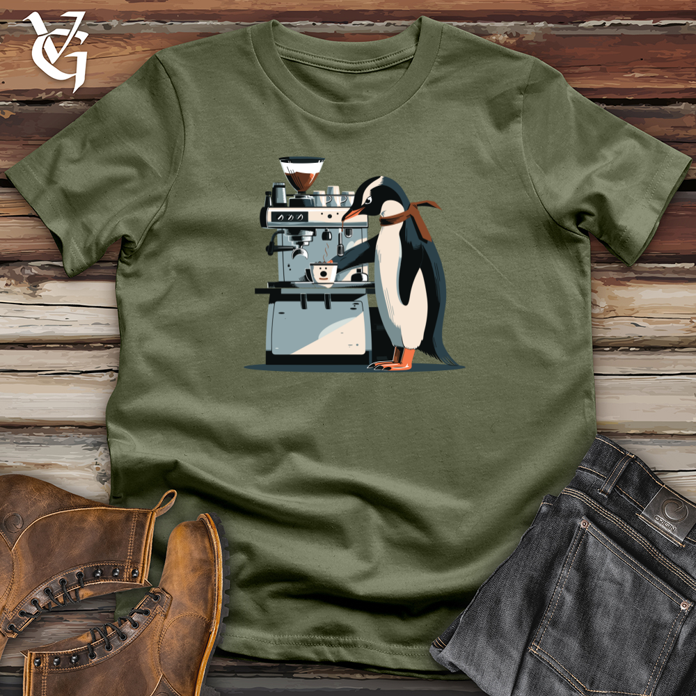 Viking Goods Penguin Espresso Expert Softstyle Tee Military Green / L