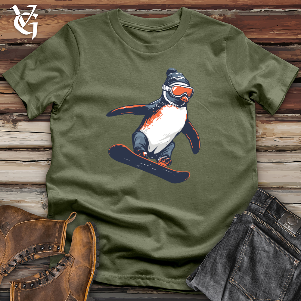 Viking Goods Penguin Snowboard Thrill Softstyle Tee Military Green / L