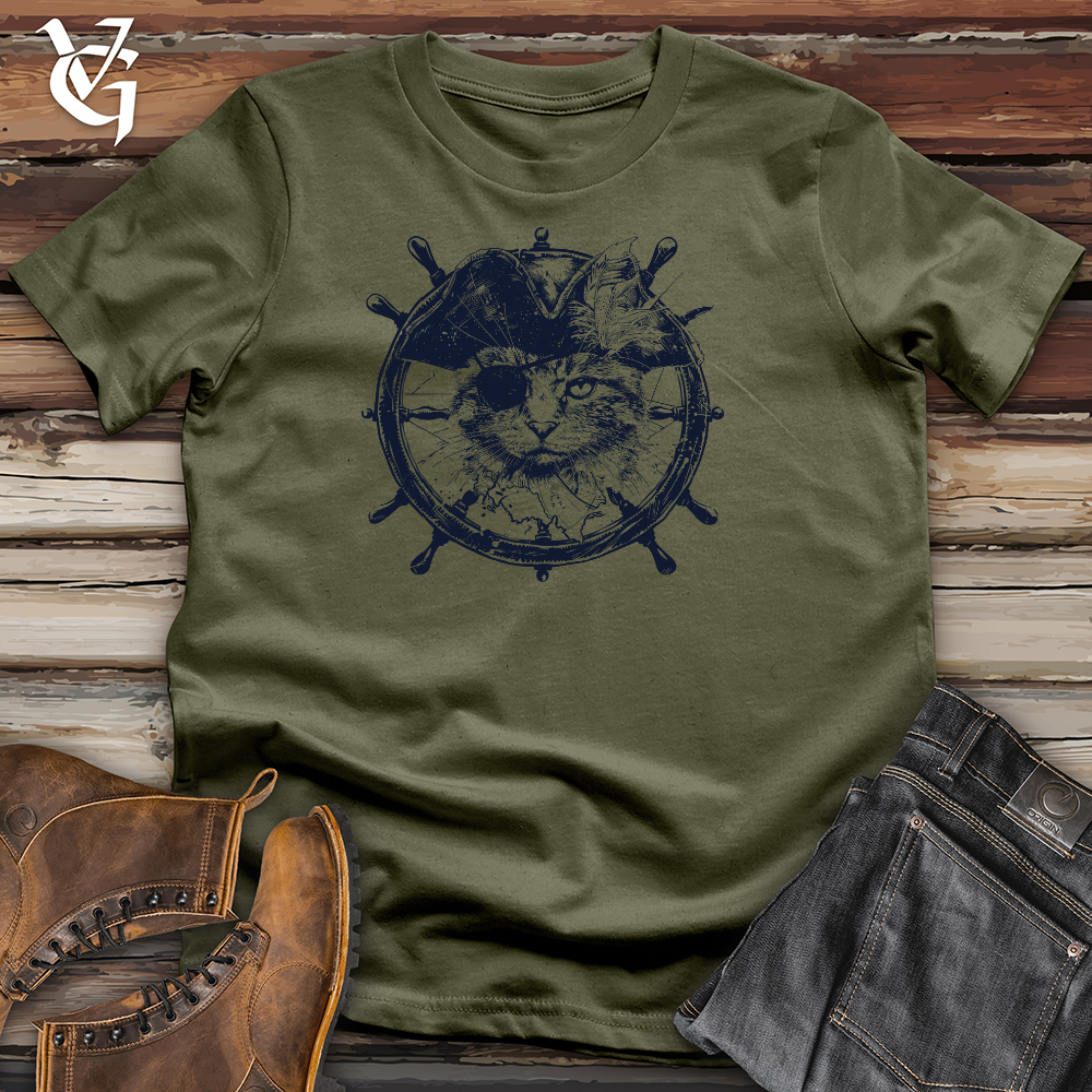Viking Goods Pirate Paws Captain Cotton Tee Military Green / L