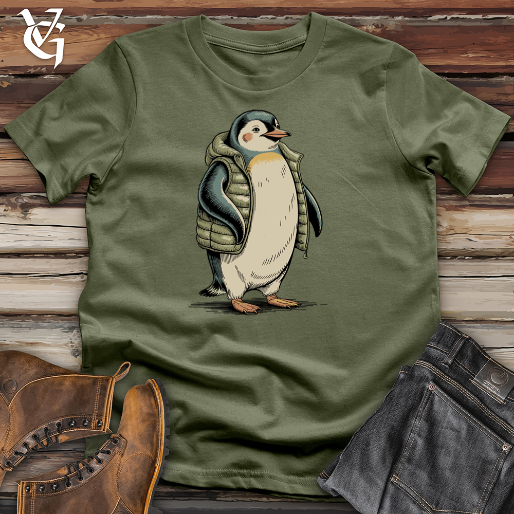 Viking Goods Puffer Penguin Tee Military Green / L