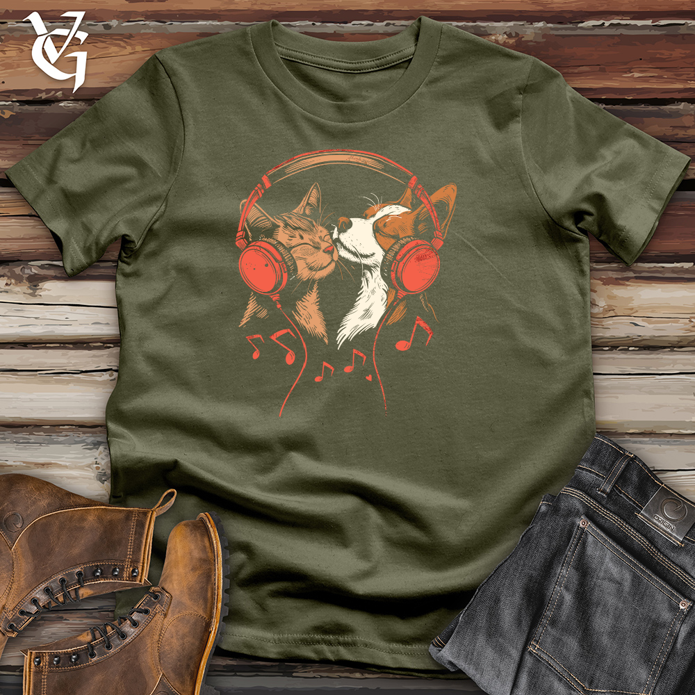 Viking Goods Purrfect Harmony Whiskers Cotton Tee Military Green / L