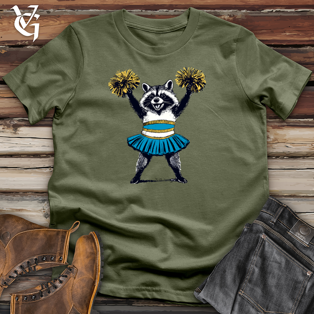 Viking Goods Raccoon Cheerleader Softstyle Tee Military Green / L