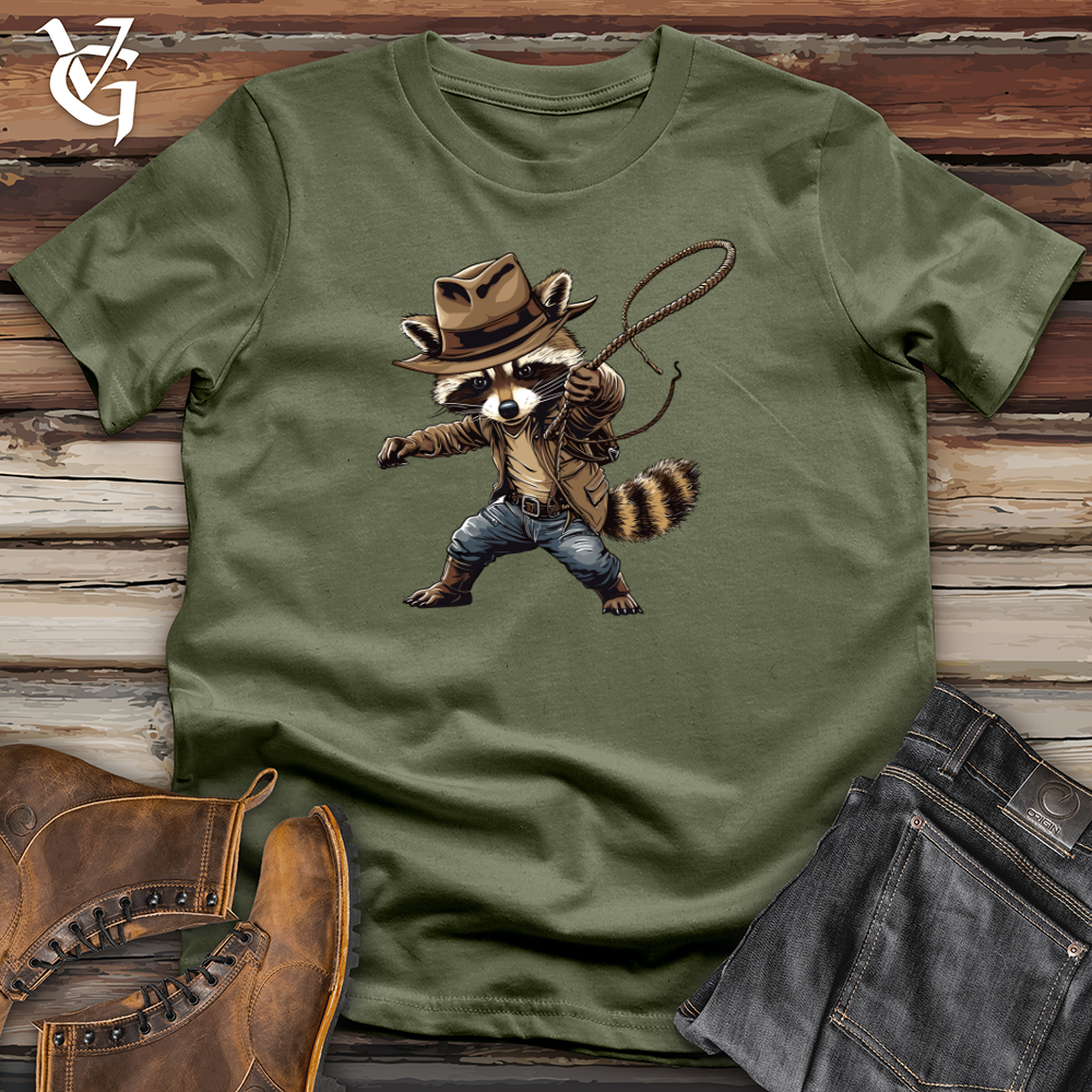 Viking Goods Raccoon Cowboy Softstyle Tee Military Green / L