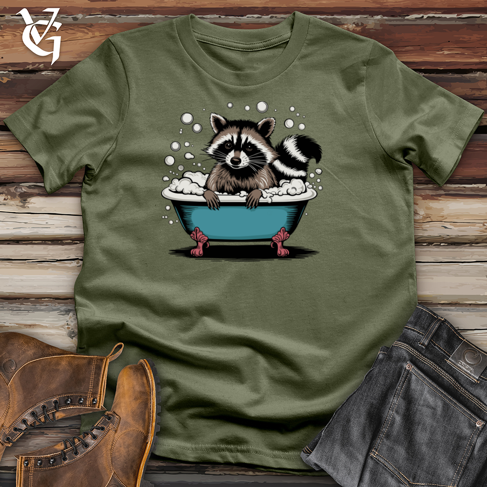 Viking Goods Raccoon in a Bathtub Softstyle Tee Military Green / L