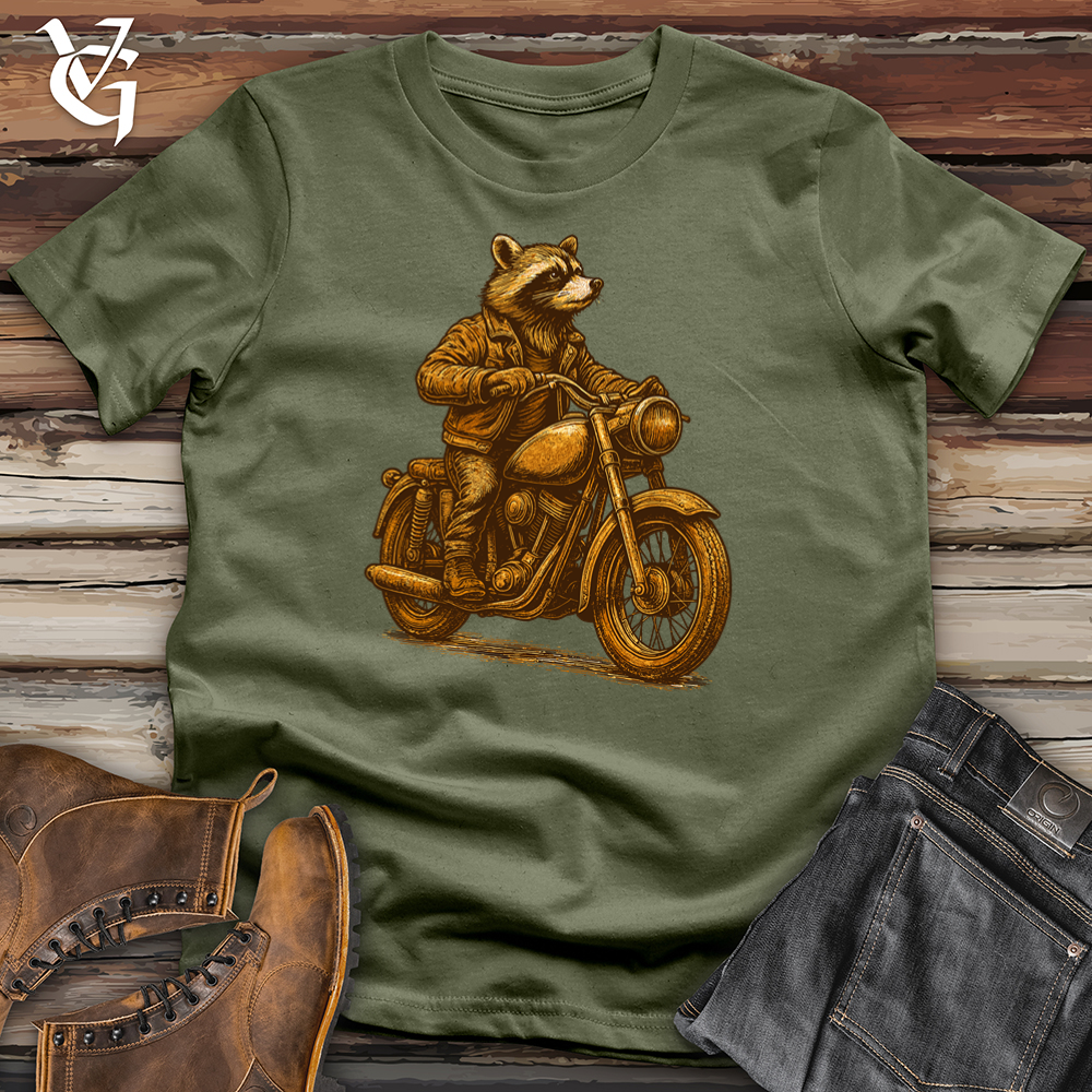 Viking Goods Raccoon Motorcycle Tee Military Green / L