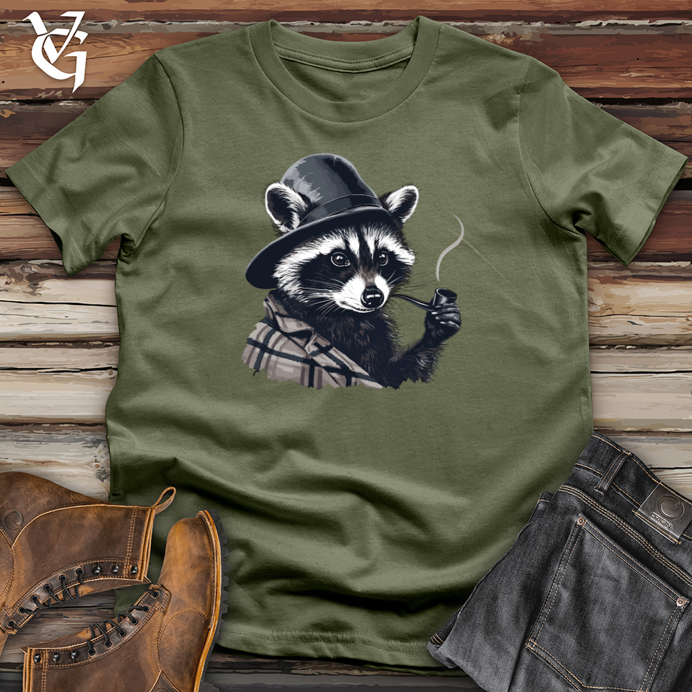 Viking Goods Raccoon Pipe Softstyle Tee Military Green / L