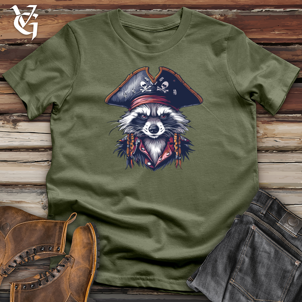Viking Goods Raccoon Pirate Captain Softstyle Tee Military Green / L