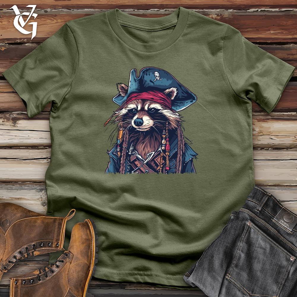 Viking Goods Raccoon Pirate Softstyle Tee Military Green / L