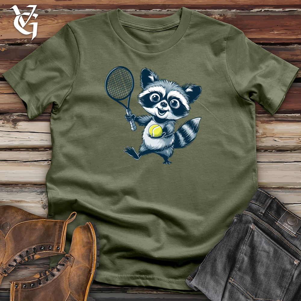 Viking Goods Raccoon Tennis Pro Softstyle Tee Military Green / L