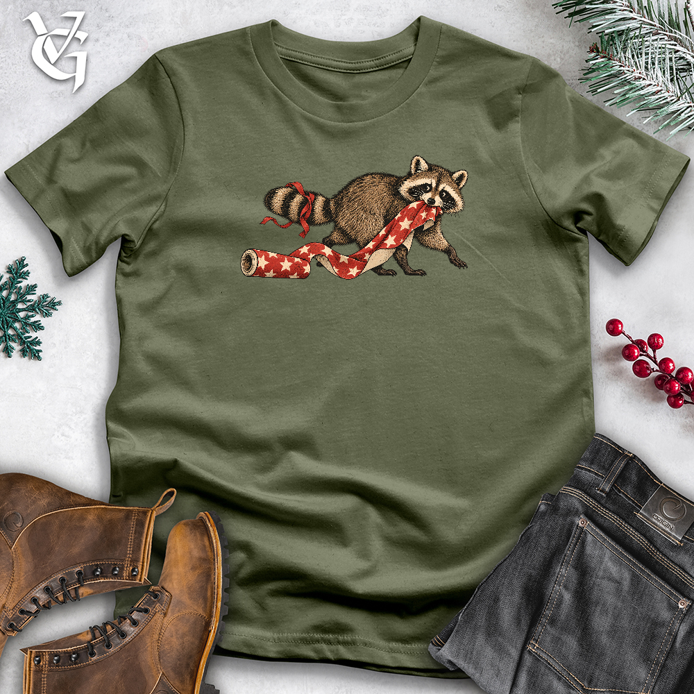 Viking Goods Racoon Stealing Wrapping Softstyle Tee Military Green / L