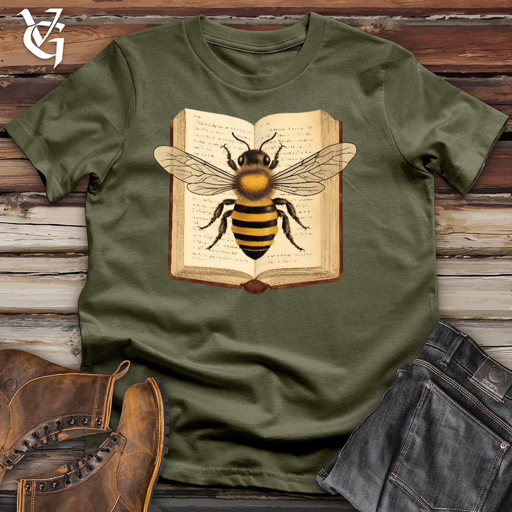 Viking Goods Rather Bee Reading Cotton Tee Military Green / L