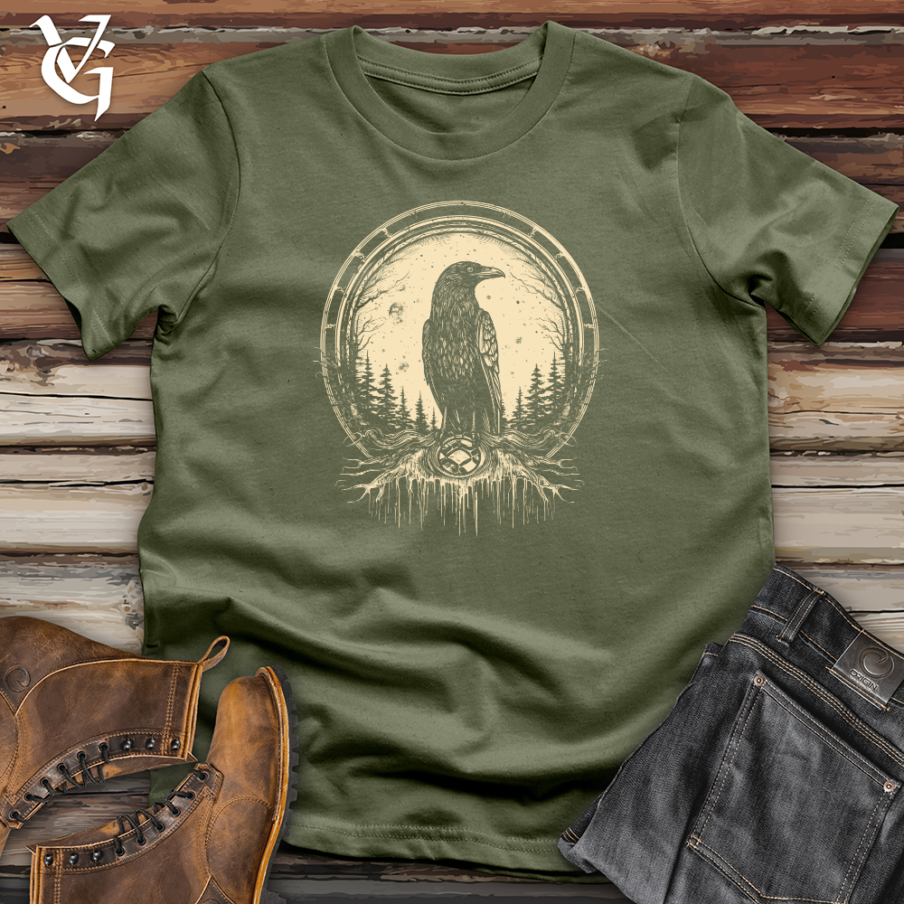 Viking Goods Raven Moonlit Majesty Softstyle Tee Military Green / L