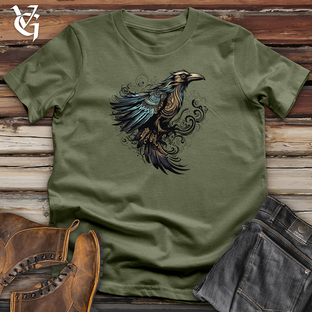 Viking Goods Raven Mystical Flight Softstyle Tee Military Green / L