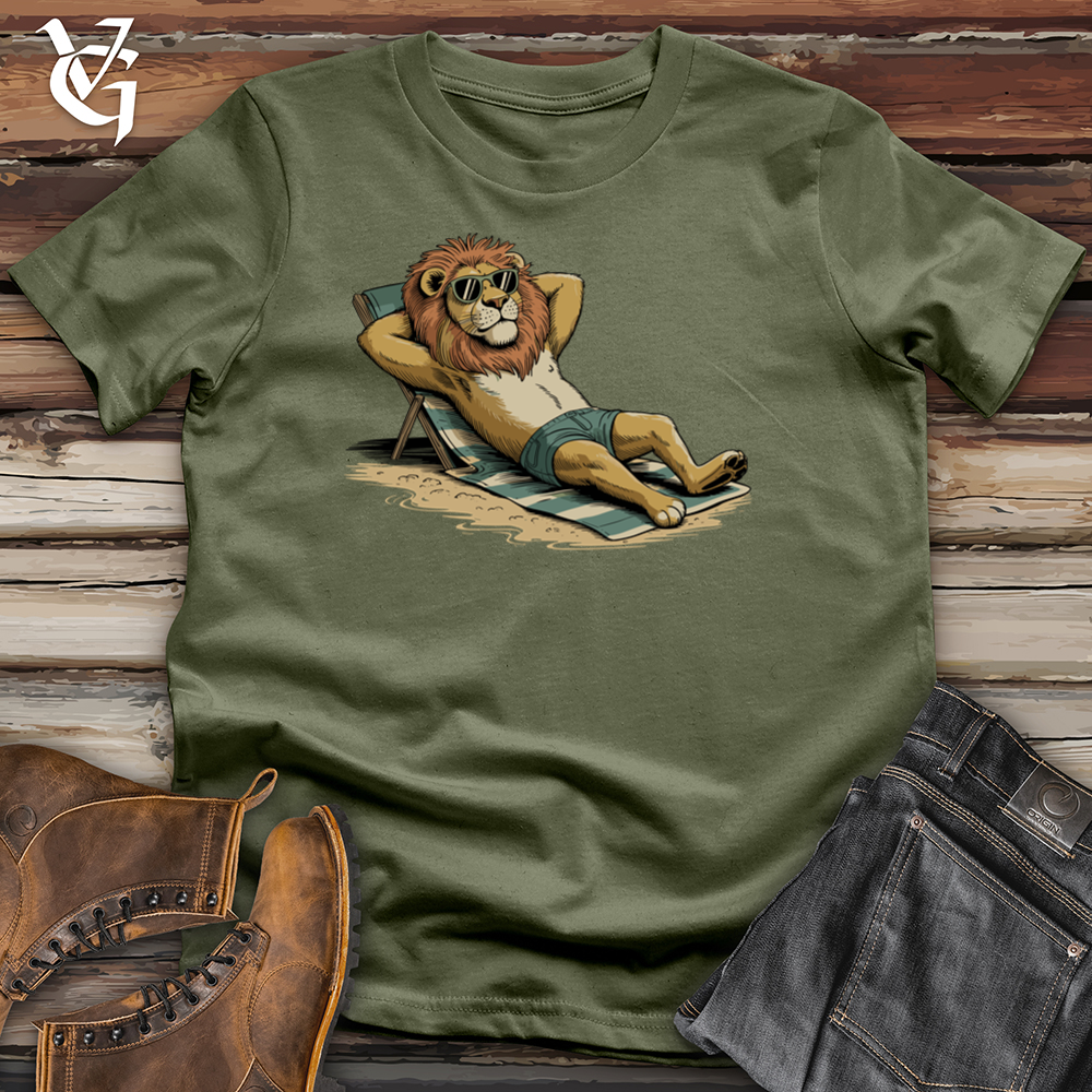 Viking Goods Relaxing Lion Tee Military Green / L