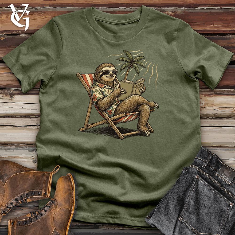Viking Goods Relaxing Sloth Tee Military Green / L