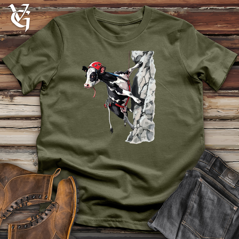 Viking Goods Rock Climbing Cow Cotton Tee Military Green / L