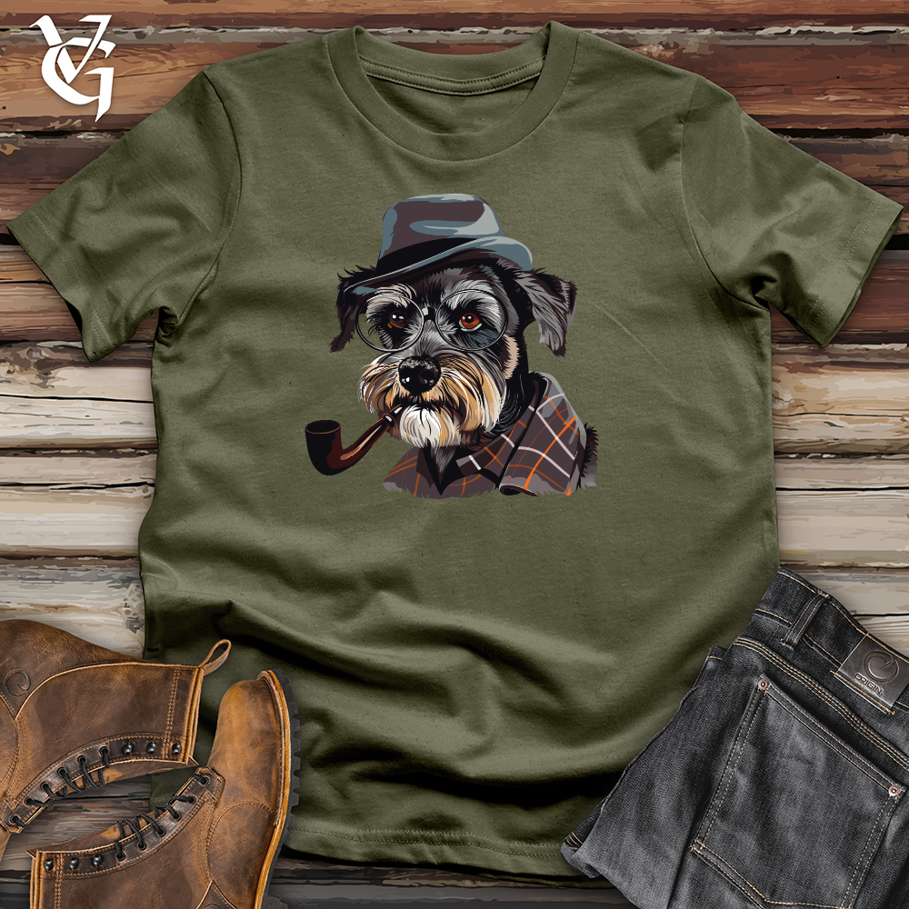 Viking Goods Schnauzer Sleuth Silhouette Cotton Tee Military Green / L