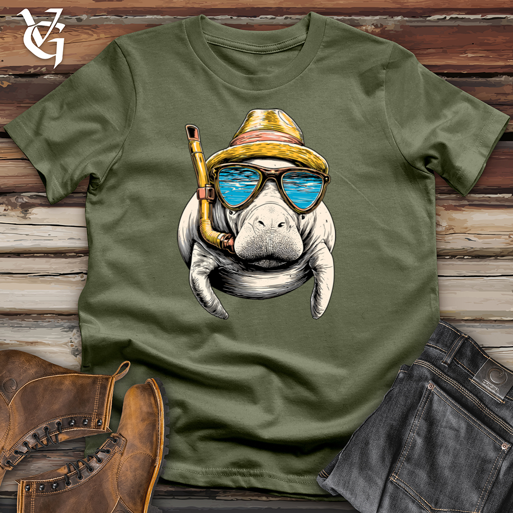 Viking Goods Scuba Manatee Softstyle Tee Military Green / L