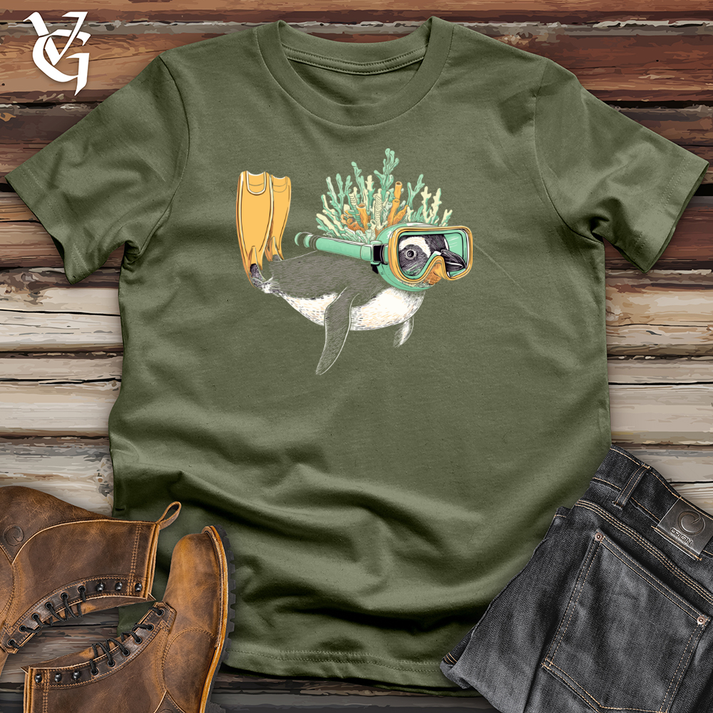 Viking Goods Scuba Penguin Tee Military Green / L