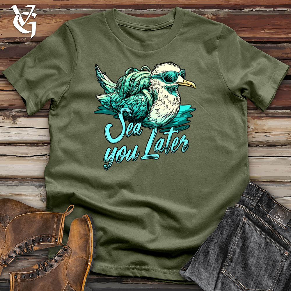 Viking Goods Sea You Later Seagull Softstyle Tee Military Green / L