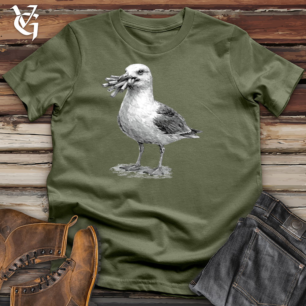 Viking Goods Seagull with French Fries Tee Military Green / L