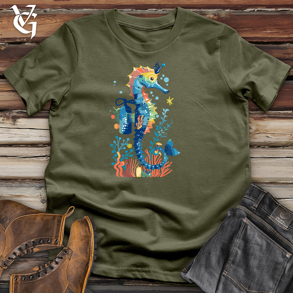 Viking Goods Seahorse Dive Master Cotton Tee Military Green / L