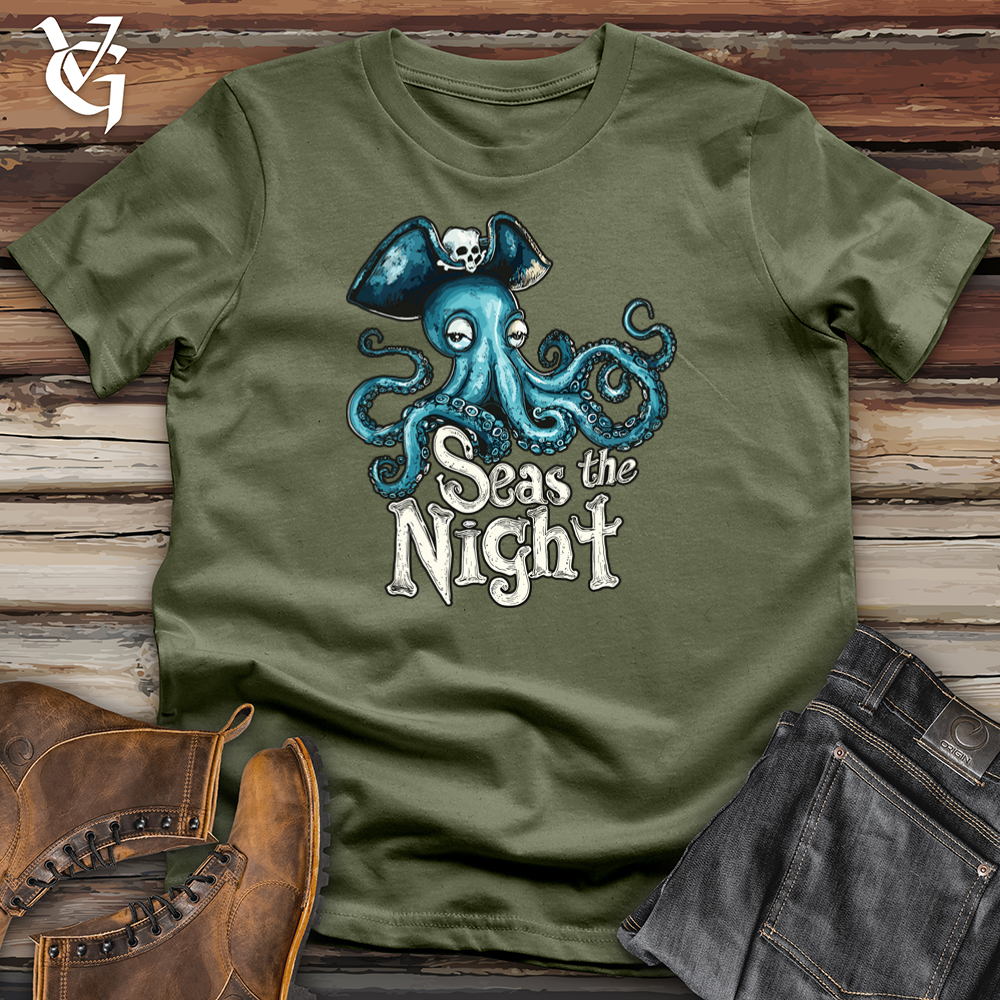Viking Goods Seas the Night Octopus Softstyle Tee Military Green / L