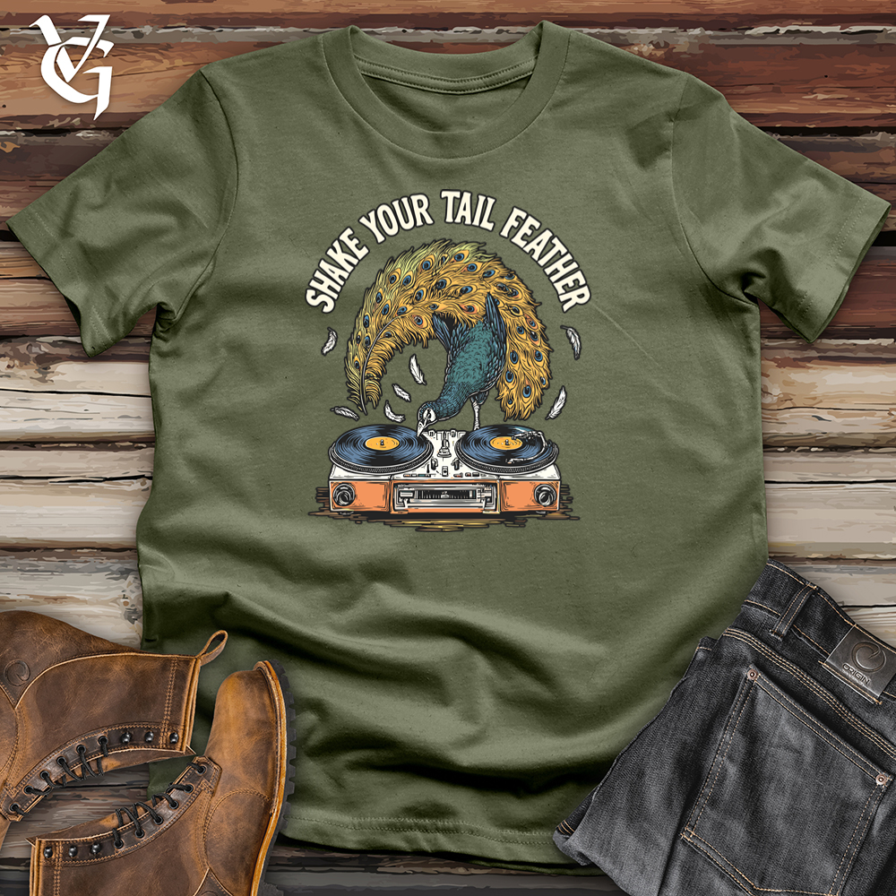 Viking Goods Shake Your Tail Feather Peacock Softstyle Tee Military Green / L
