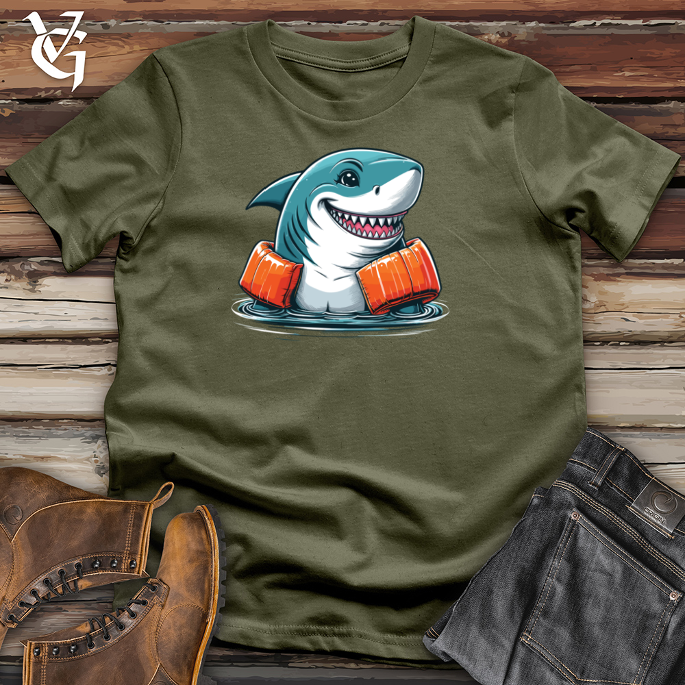 Viking Goods Shark Floaties Cotton Tee Military Green / L