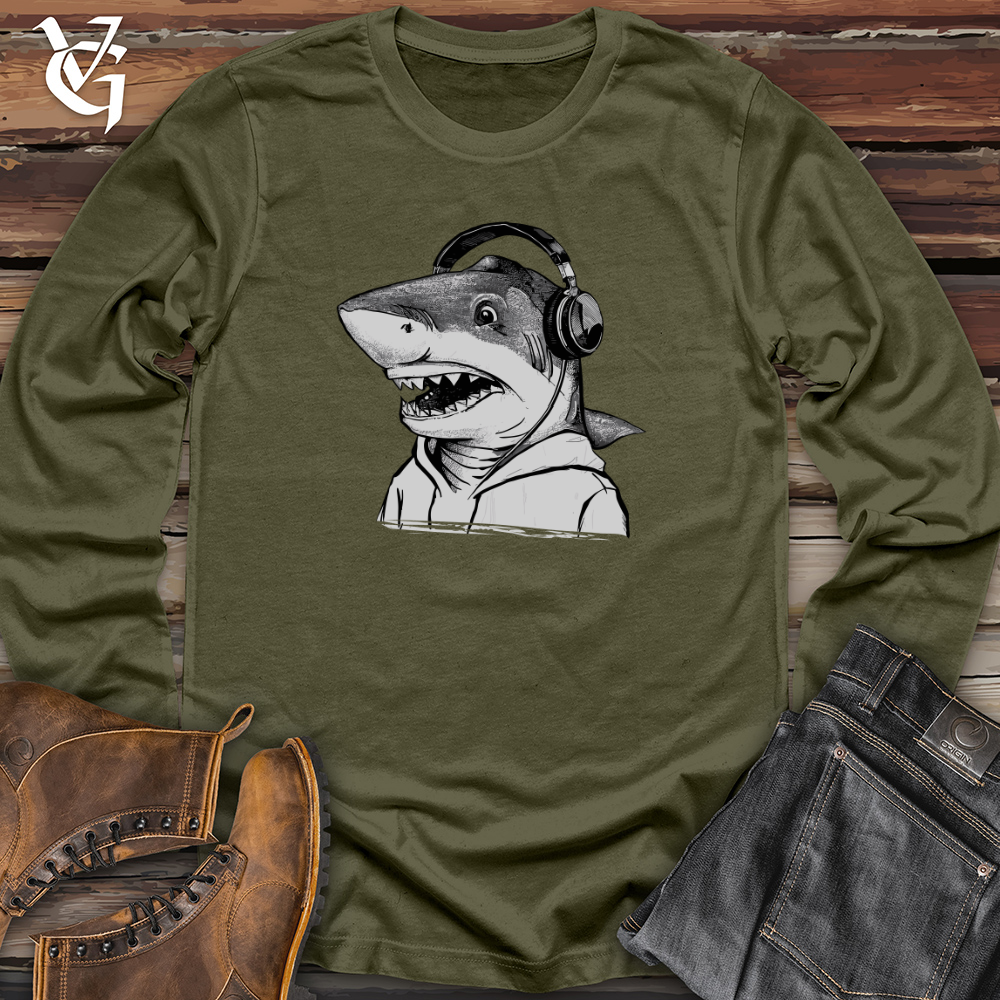 Viking Goods Shark Headphone Beats Long Sleeve Military Green / L
