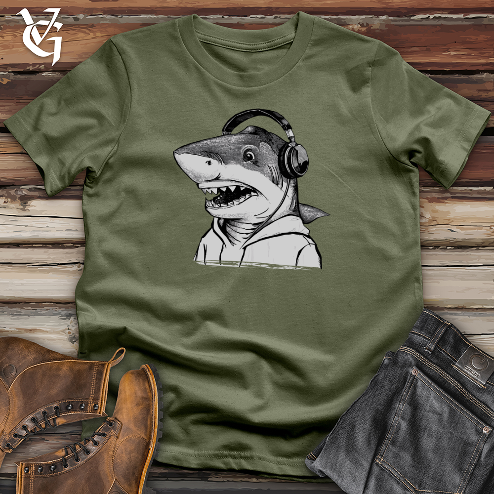 Viking Goods Shark Headphone Beats Softstyle Tee Military Green / L