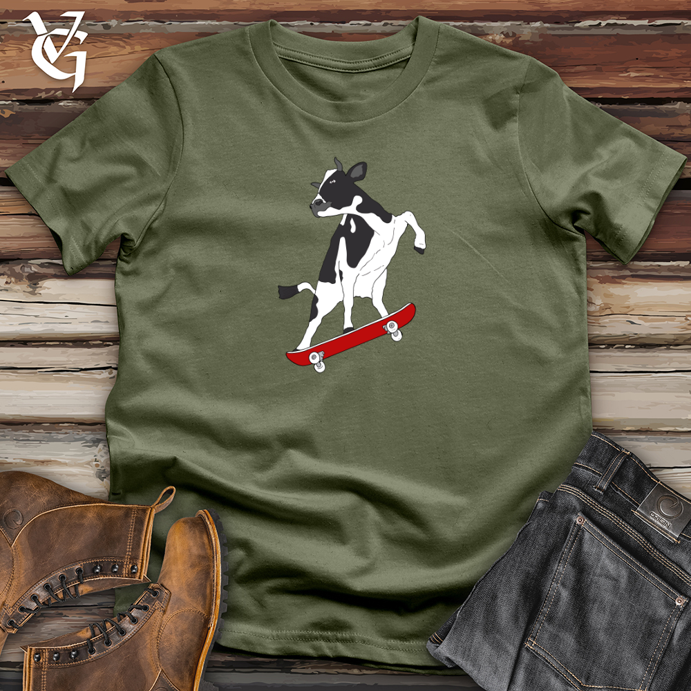 Viking Goods Skateboarding Cow Softstyle Tee Military Green / L