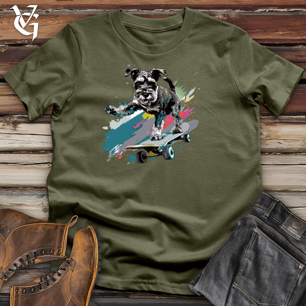Viking Goods Skateboarding Schnauzer Splash Cotton Tee Military Green / L