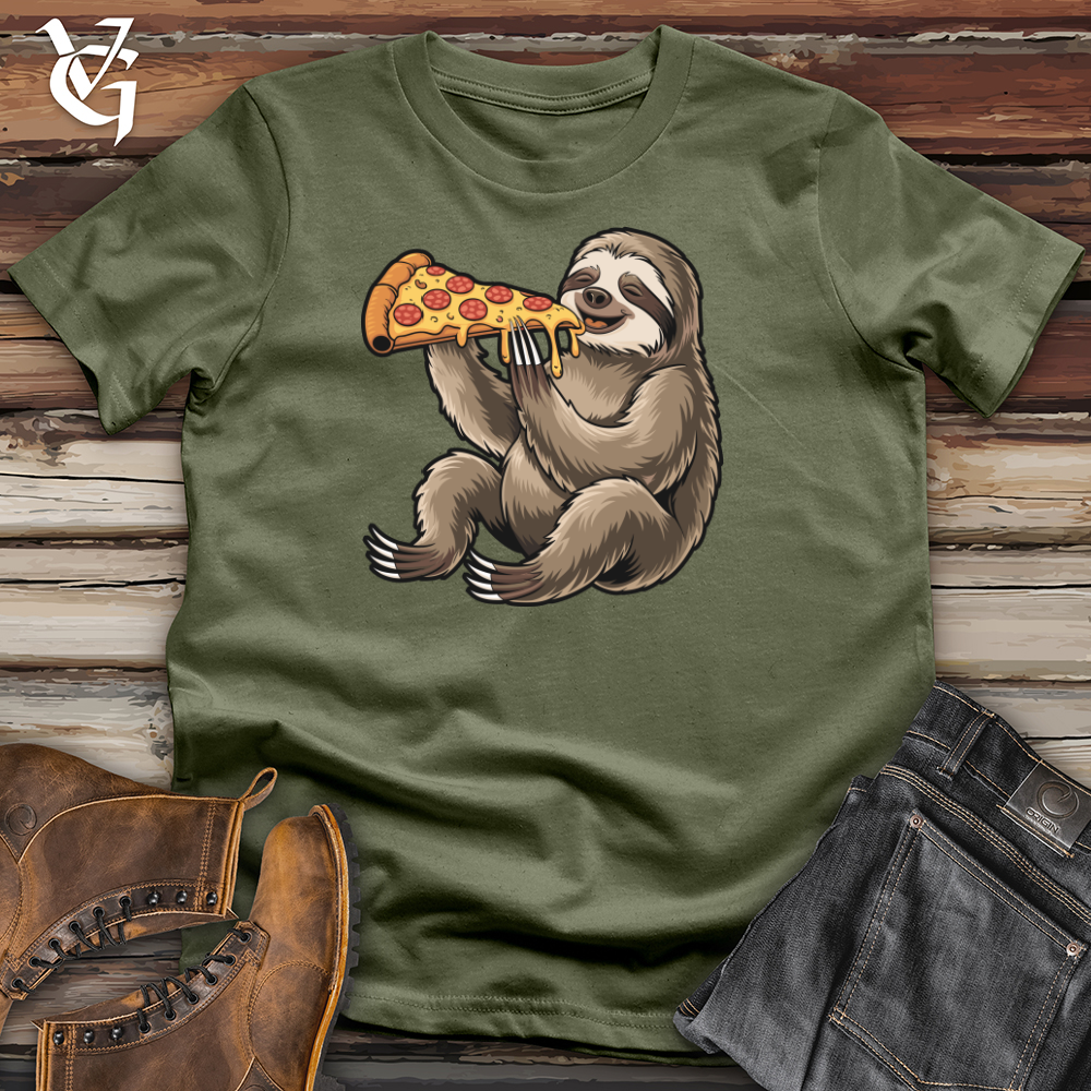 Viking Goods Sloth Eating Pizza Softstyle Tee Military Green / L