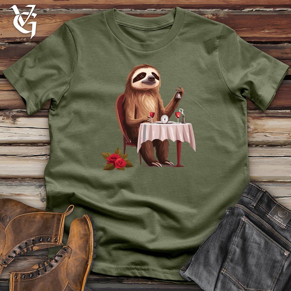 Viking Goods Sloth Fine Dining Softstyle Tee Military Green / L