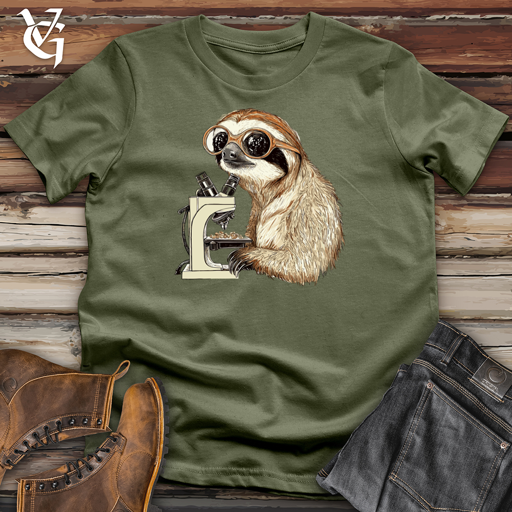 Viking Goods Sloth Microscope Softstyle Tee Military Green / L