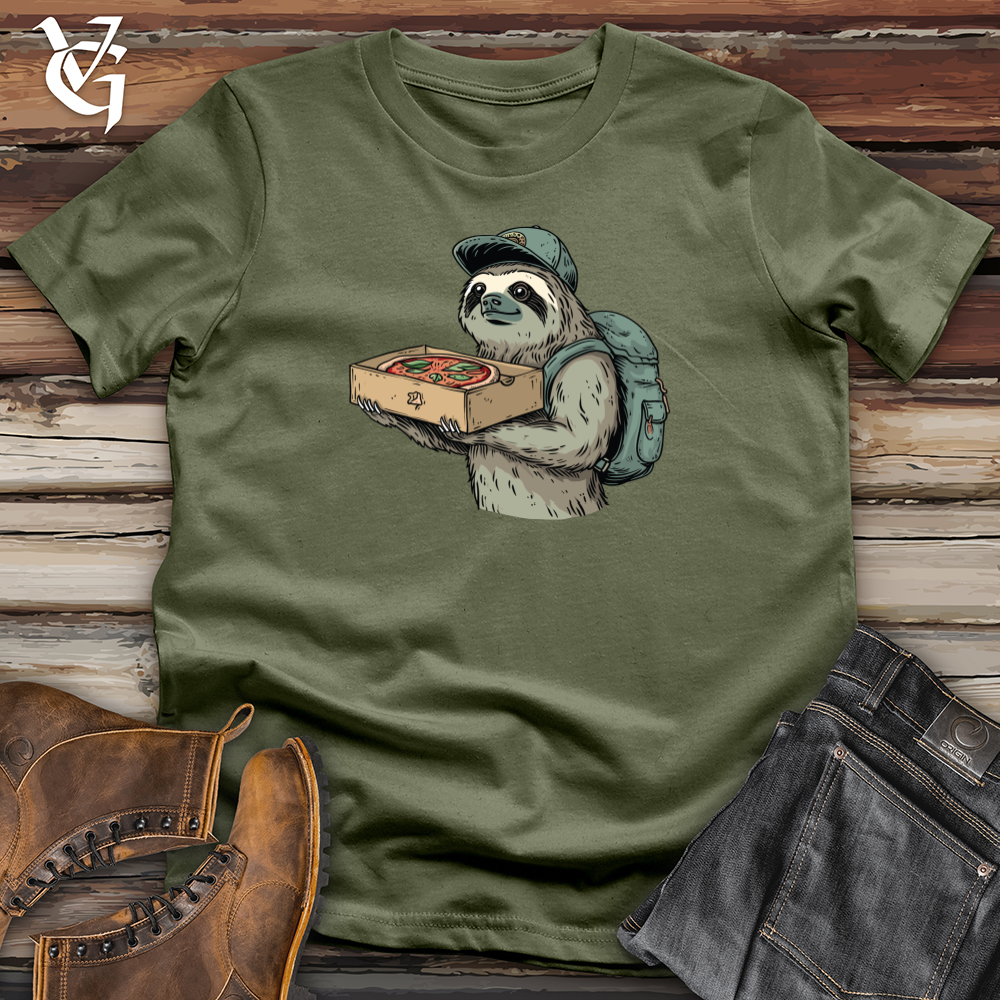 Viking Goods Sloth Pizza Delivery Softstyle Tee Military Green / L