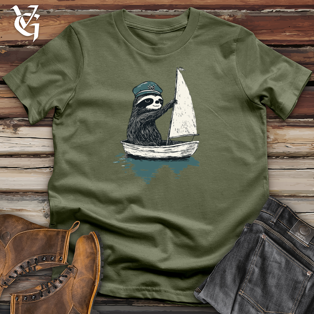 Viking Goods Sloth Sail Softstyle Tee Military Green / L