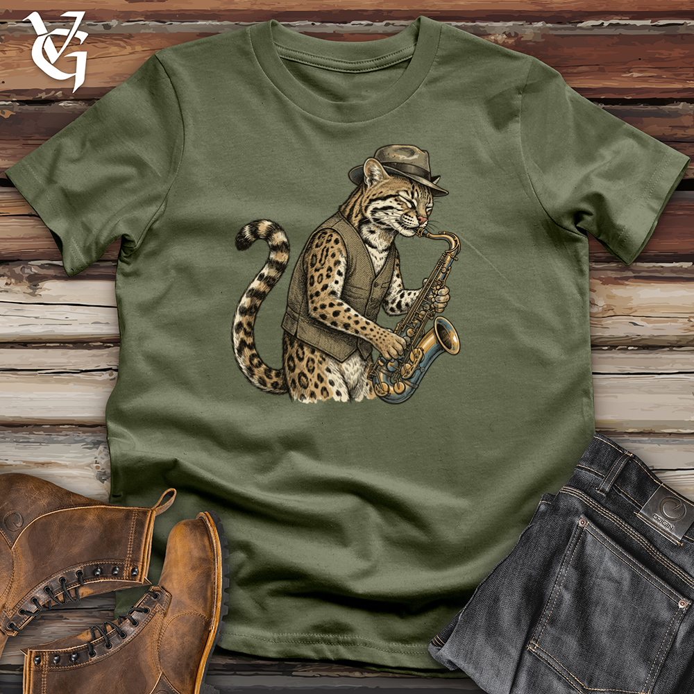 Viking Goods Smooth Jazz Cat Tee Military Green / L