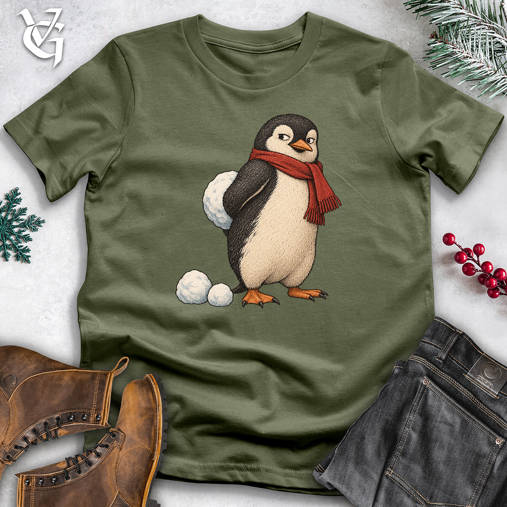Viking Goods Sneaky Penguin Snowball Softstyle Tee Military Green / L