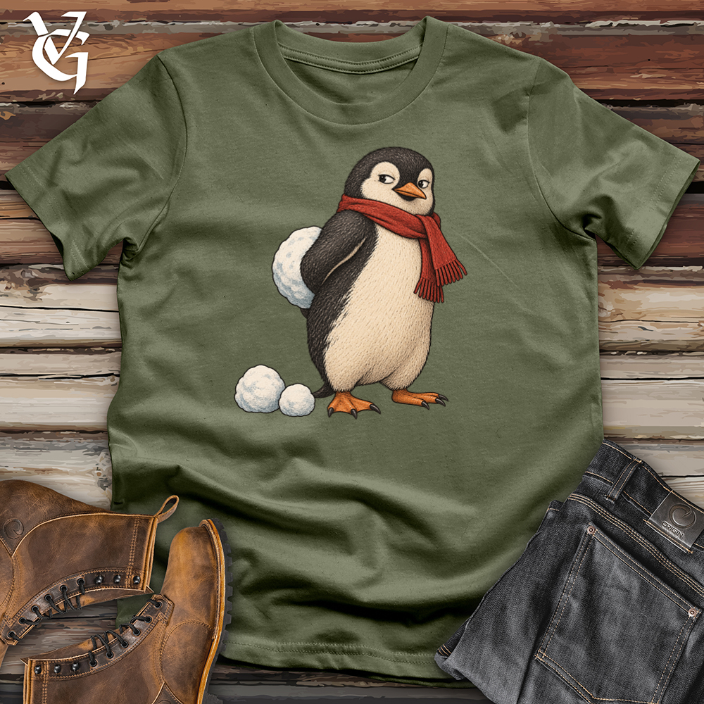 Viking Goods Sneaky Penguin Snowball Tee Military Green / L