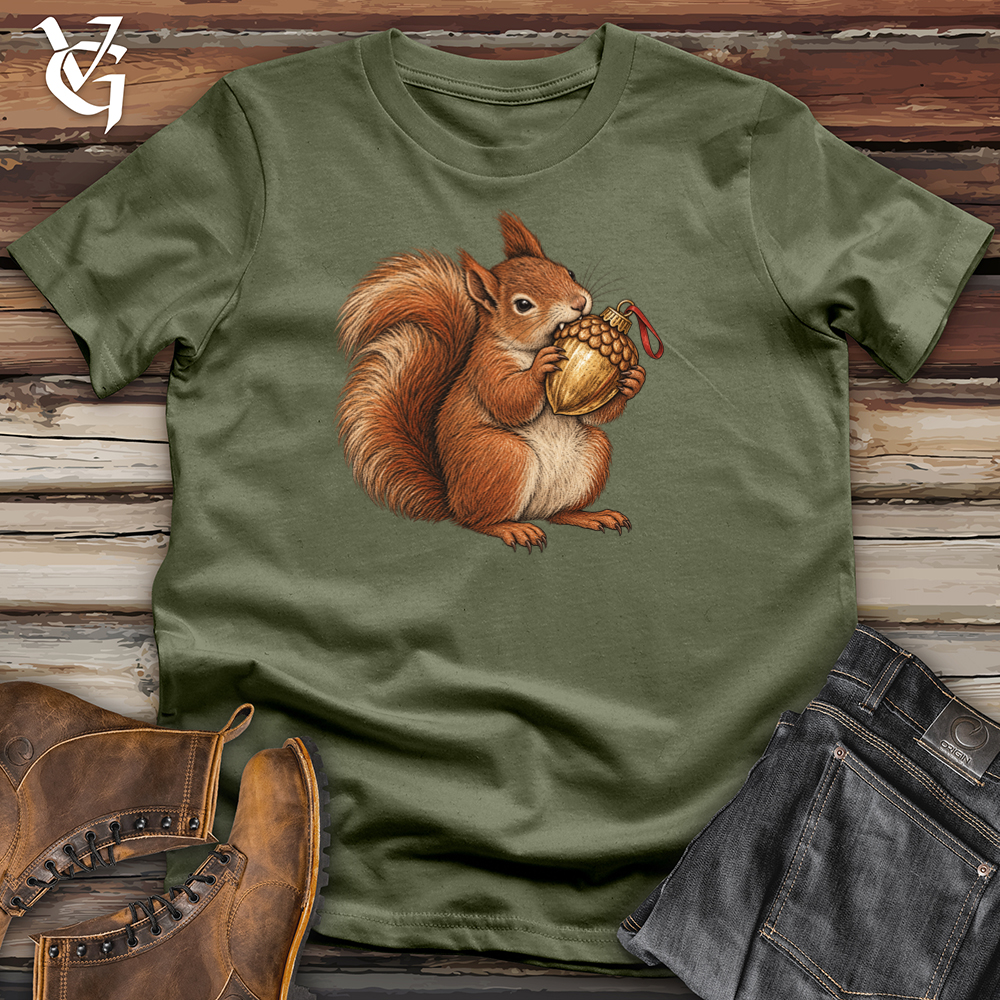 Viking Goods Squirrel Acorn Ornament Tee Military Green / L