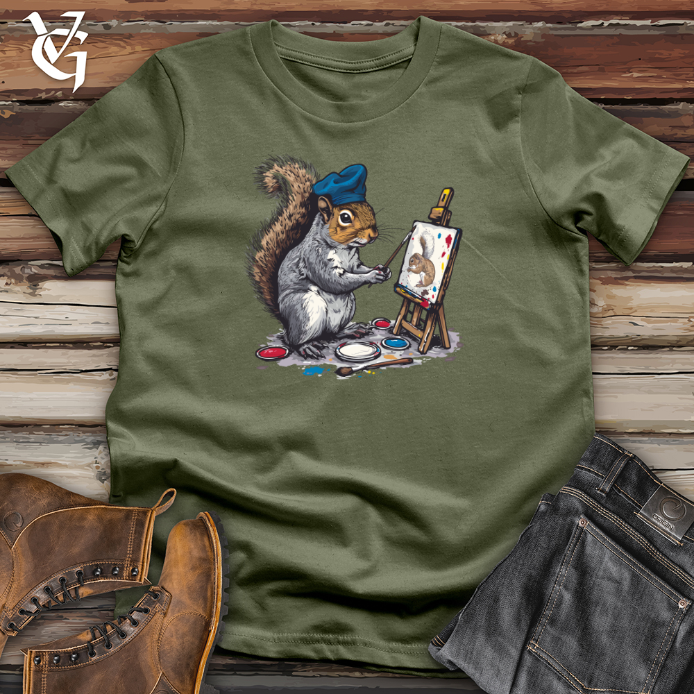 Viking Goods Squirrel Artist Masterpiece Softstyle Tee Military Green / L