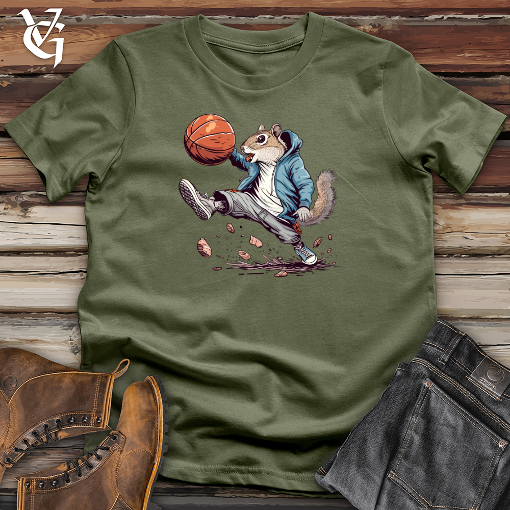 Viking Goods Squirrel Basketball Hustle Softstyle Tee Military Green / L