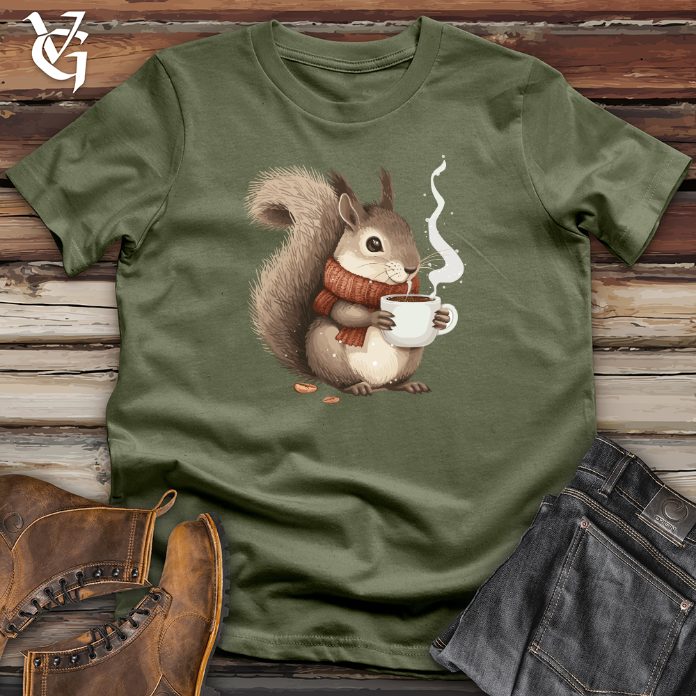 Viking Goods Squirrel Cozy Coffee Softstyle Tee Military Green / L